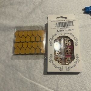 Cat eye Leopard Print Nail Set and glue tabs
